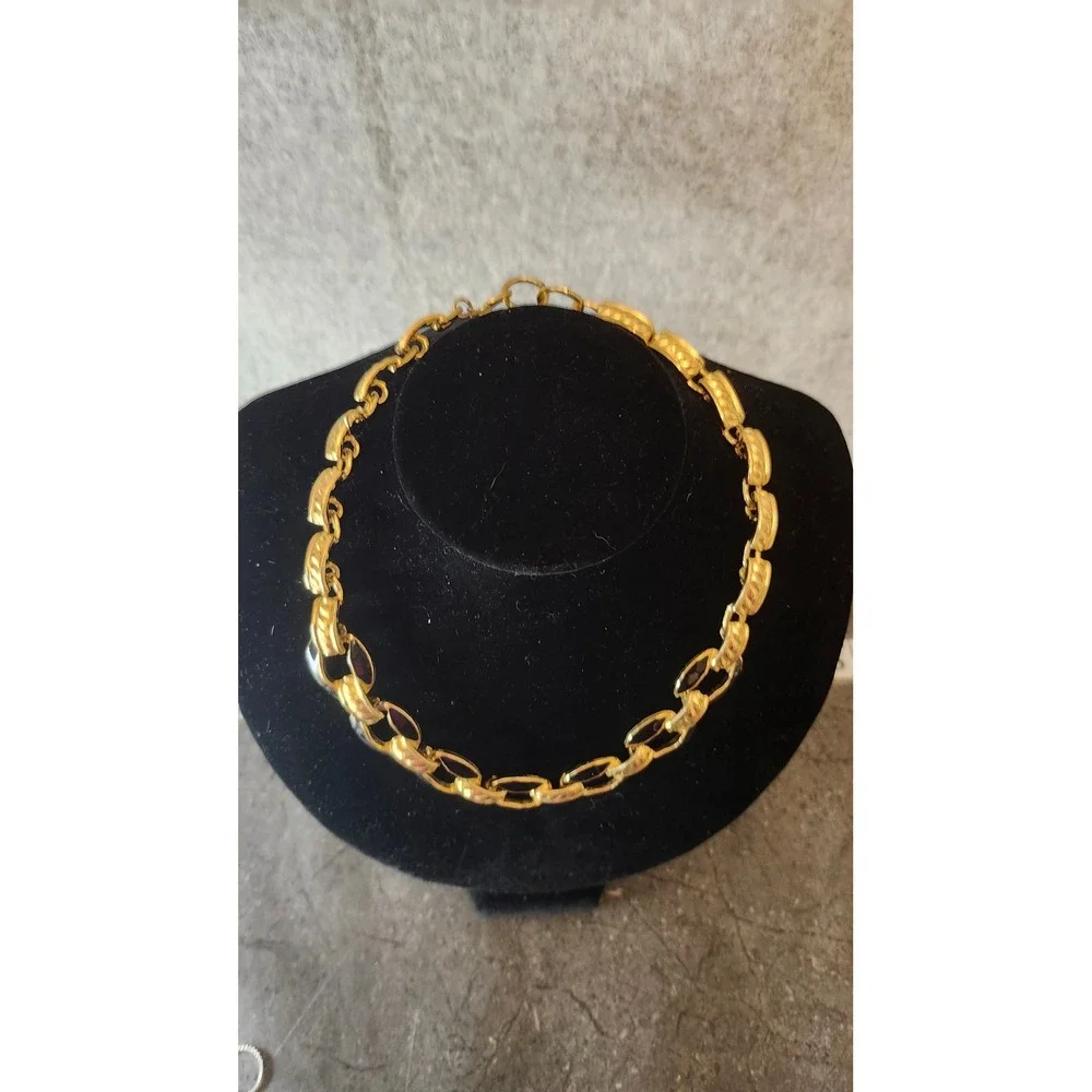 Gorgeous Gold Plated Womens Textured Statement Choker‎ Necklace
